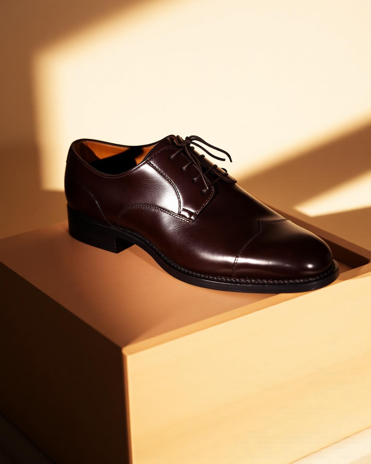 Handcrafted leather oxford by SHAGAI STORE